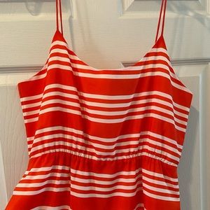 Orange and white striped summer dress.